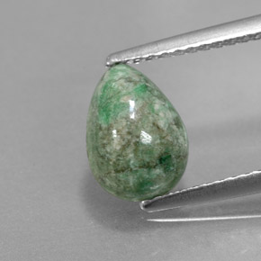 Maw-sit-sit verde natural de 1,82 ct, en forma de pera, opaco