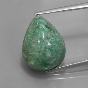 Maw-sit-sit verde natural de 15,87 ct, en forma de pera, opaco