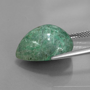 Maw-sit-sit verde natural de 15,87 ct, en forma de pera, opaco