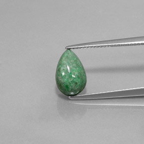Maw-sit-sit verde natural de 3,83 ct, en forma de pera, opaco