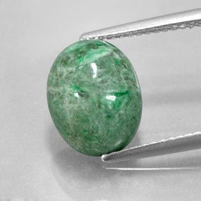 Maw-sit-sit verde natural de 4,55 ct, corte óvalo, opaco