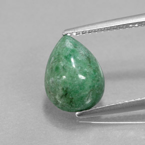 Maw-sit-sit verde natural de 3,25 ct, en forma de pera, opaco