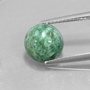 Maw-sit-sit verde natural de 3,18 ct, corte redondo, opaco