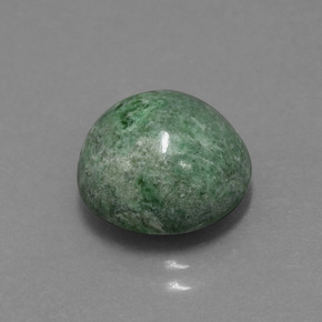 Maw-sit-sit verde medio natural de 6,62 ct, corte redondo, opaco
