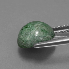 Maw-sit-sit verde medio natural de 6,62 ct, corte redondo, opaco