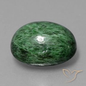 maw-sit-sit Verde oscuro natural de 11.05 ct, Ovalada, Opaco