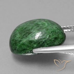 maw-sit-sit Verde oscuro natural de 11.05 ct, Ovalada, Opaco