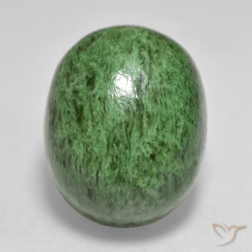 maw-sit-sit Verde pino natural de 14.82 ct, Ovalada, Opaco