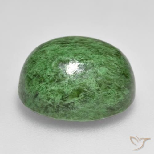 maw-sit-sit Verde pino natural de 14.82 ct, Ovalada, Opaco