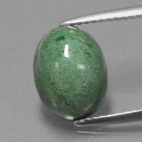 Maw-sit-sit verde natural de 4,08 ct, corte óvalo, opaco