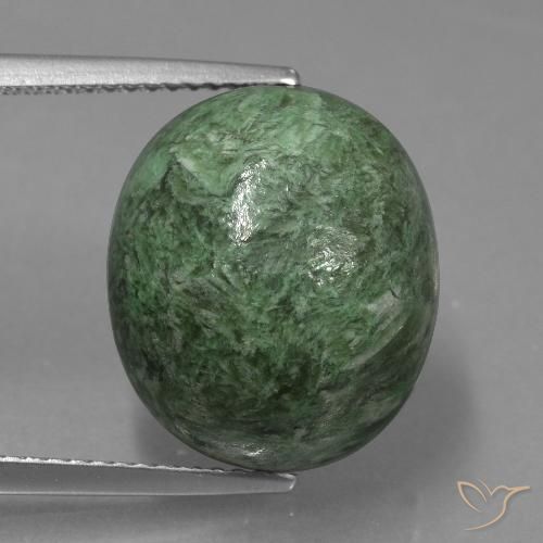 14.49ct Natural Verde grisáceo intenso maw-sit-sit, Ovalada, Opaco
