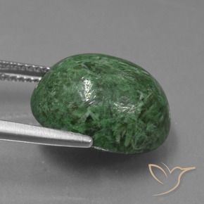 maw-sit-sit Verde medio natural de 13.63 ct, Ovalada, Opaco