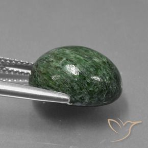 maw-sit-sit Verde grisáceo intenso natural de 10.86 ct, Ovalada, Opaco