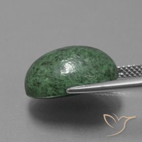 maw-sit-sit Verde terroso natural de 11.86 ct, Ovalada, Opaco