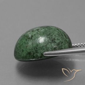 maw-sit-sit Verde terroso natural de 15.84 ct, Ovalada, Opaco
