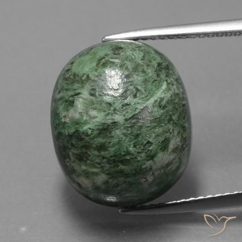 17.19ct Natural Verde terroso maw-sit-sit, Ovalada, Opaco