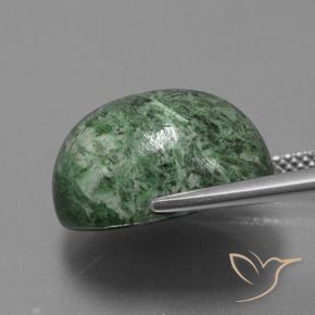 maw-sit-sit Verde terroso natural de 17.19 ct, Ovalada, Opaco