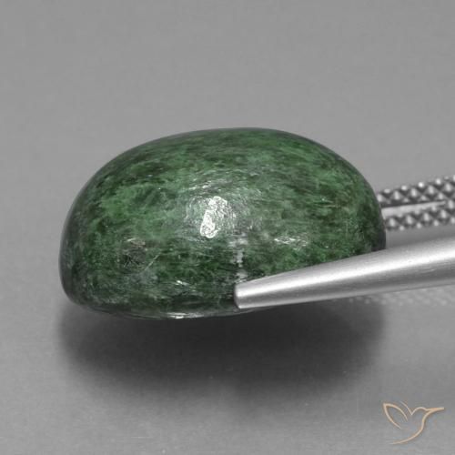 maw-sit-sit Verde terroso natural de 13.40 ct, Ovalada, Opaco