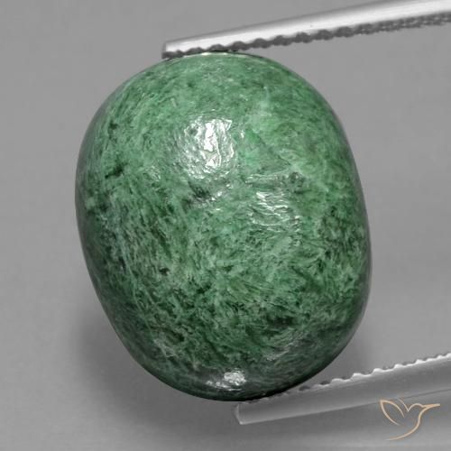 maw-sit-sit Verde medio natural de 11.25 ct, Ovalada, Opaco
