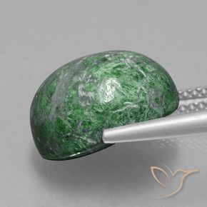 maw-sit-sit Verde medio natural de 10.77 ct, Ovalada, Opaco