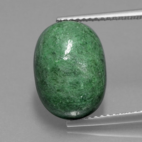 Maw-sit-sit verde natural de 9,30 ct, corte óvalo, opaco