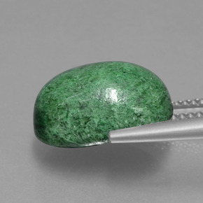 Maw-sit-sit verde natural de 9,30 ct, corte óvalo, opaco