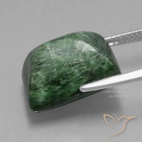 maw-sit-sit Verde terroso natural de 13.36 ct, Corte Baguette, Opaco