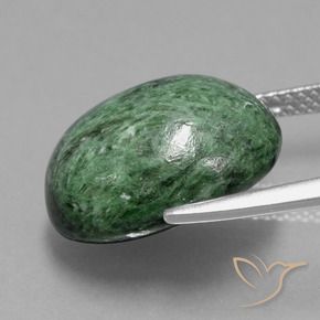 maw-sit-sit Verde medio natural de 13.09 ct, Ovalada, Opaco