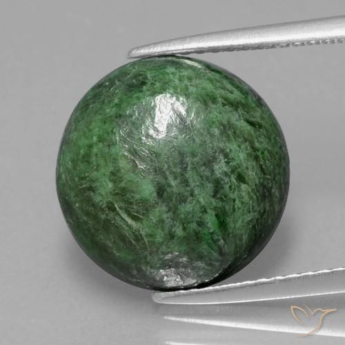 Maw-sit-sit verde natural de 8,01 ct, corte redondo, opaco