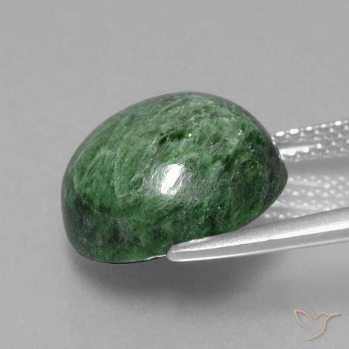 maw-sit-sit Verde medio natural de 9.17 ct, Redondo, Opaco