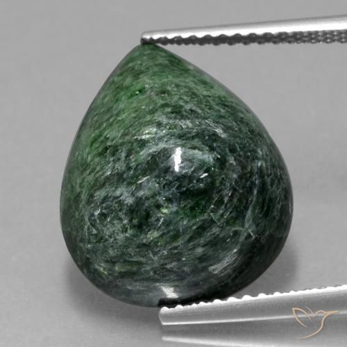 maw-sit-sit Verde pino pálido natural de 10.90 ct, En forma de pera, Opaco