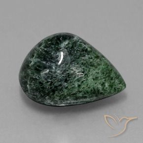 maw-sit-sit Verde pino pálido natural de 10.90 ct, En forma de pera, Opaco