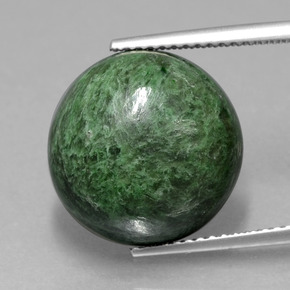 Maw-sit-sit verde natural de 12,63 ct, corte redondo, opaco