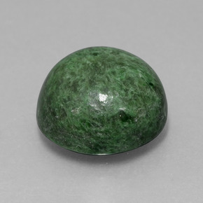 Maw-sit-sit verde natural de 12,63 ct, corte redondo, opaco