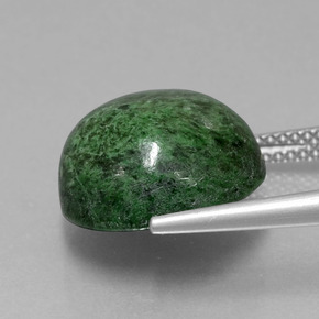 Maw-sit-sit verde natural de 12,63 ct, corte redondo, opaco