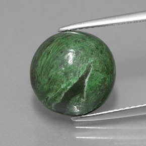 Maw-sit-sit verde natural de 9,13 ct, corte redondo, opaco