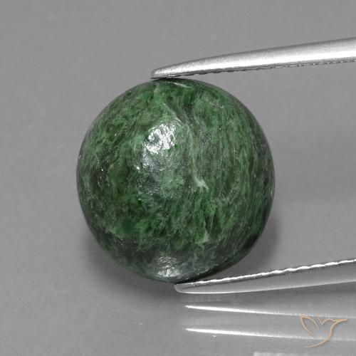 7.37ct Natural Verde oscuro maw-sit-sit, Redondo, Opaco