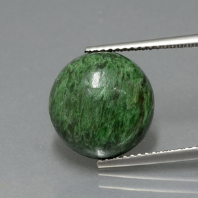 Maw-sit-sit verde natural de 7,38 ct, corte redondo, opaco