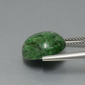 Maw-sit-sit verde natural de 7,38 ct, corte redondo, opaco