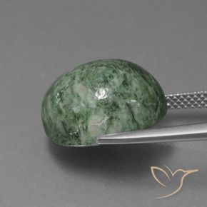 maw-sit-sit Verde terroso natural de 16.43 ct, Ovalada, Opaco