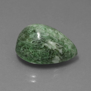 maw-sit-sit Verde terroso natural de 15.71 ct, En forma de pera, Opaco