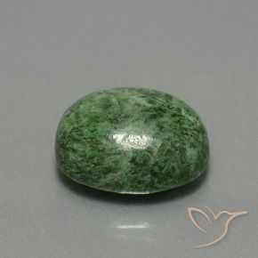 maw-sit-sit Verde medio natural de 12.65 ct, Ovalada, Opaco