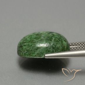 maw-sit-sit Verde medio natural de 12.65 ct, Ovalada, Opaco