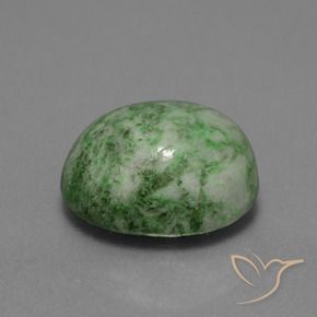 maw-sit-sit Verde claro medio natural de 13.87 ct, Ovalada, Opaco