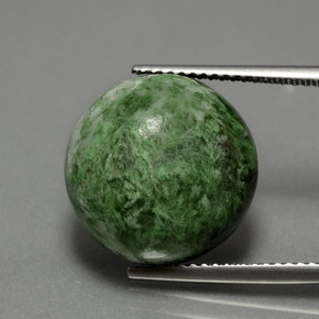 Maw-sit-sit verde natural de 12,92 ct, corte redondo, opaco