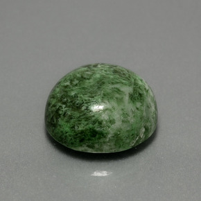 Maw-sit-sit verde natural de 12,92 ct, corte redondo, opaco