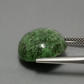 Maw-sit-sit verde natural de 12,92 ct, corte redondo, opaco