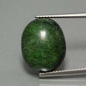 Maw-sit-sit verde natural de 13,62 ct, corte óvalo, opaco