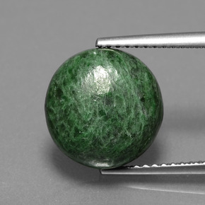 Maw-sit-sit verde natural de 5,35 ct, corte redondo, opaco
