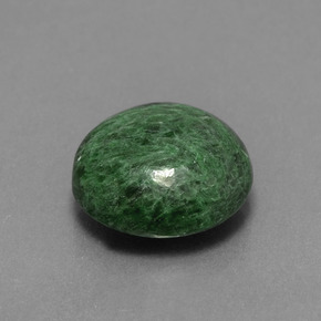 Maw-sit-sit verde natural de 5,35 ct, corte redondo, opaco